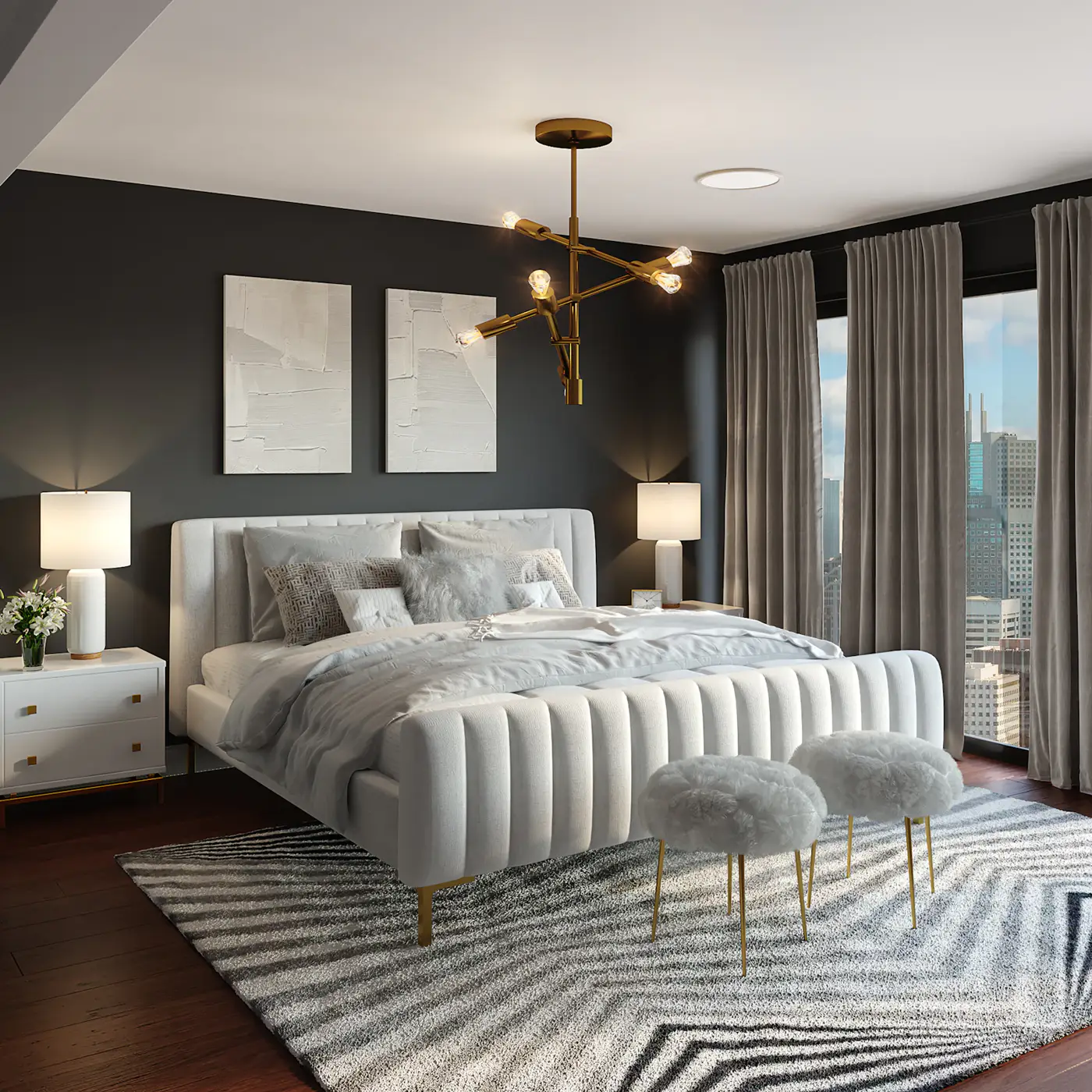 Dormitorio ordenado y acogedor